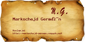 Markschejd Germán névjegykártya